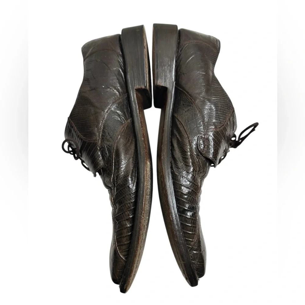 Mezlan Platinum Brando Brown Crocodile Mens Shoe Size 10.5